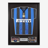 Javier Zanetti signiertes Inter Mailand Fußballtrikot - Heimtrikot 1998-99 gerahmt
